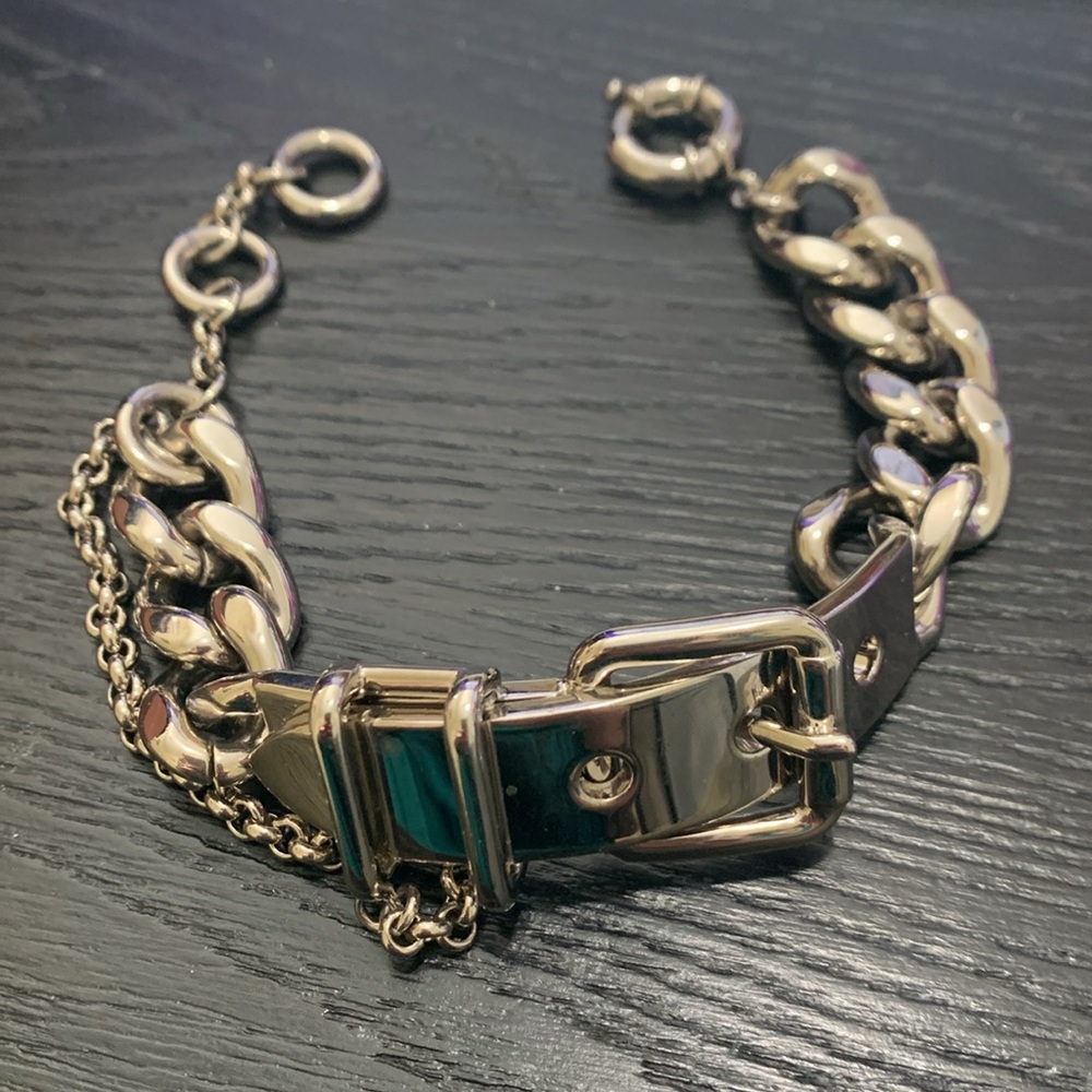 Acne Studios buckle chain bracelet silver